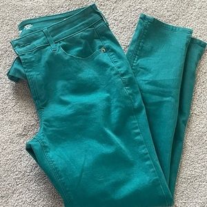 Old Navy rockstar super skinny ankle mid rise in emerald green size 12